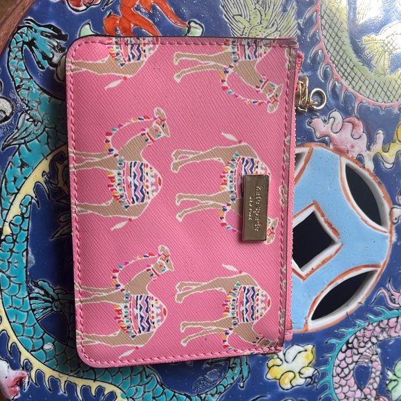 kate spade Accessories - kate spade Pink Camel Zip Card Holder